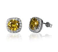 JZWCHQ Ruby Citrine Esmerald 3 Colores Pendientes de Tachuelas