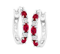 JZWCHQ Sadew Cellacity Delicada redonda 925 Joyas Gemlones Pendientes para mujeres Gotas de oreja de rubí en forma de oval