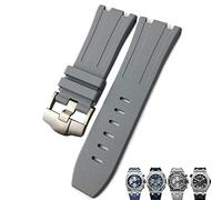 JZWCHQ Soft FKM Fluoro Rubber Watch Banda de 28 mm para la Correa Ap Audemars Piguet Royal Oak Offshore Diving Wating Watch Sports Band (Color: Blanco, tamaño: 28x24 mm)