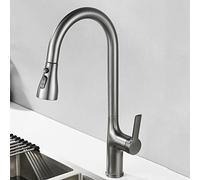 JZWCHQ Toque de Cocina con Spray, Fregadero de la Cocina Golpe Giratorio de Agua Caliente y Agua fría Fregadero Gris Gris