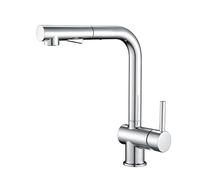 JZWCHQ Toque de Cocina Toque Giratorio girando a Aguas frías Manejo de la Cocina Mezcladora de Cocina Tap de Acero Inoxidable-Negros