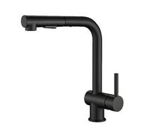 JZWCHQ Toque de Cocina Toque Giratorio girando a Aguas frías Manejo de la Cocina Mezcladora de Cocina Tap de Acero Inoxidable-Negros