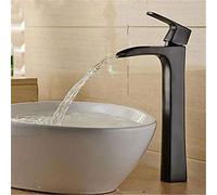 JZWCHQ Toque mezclador de bronce negro de maniobra mate de bronce fregadero grifo de cocina grifo moderno cuenca caliente y fría cuenca negra cuenca de agua tape de cascada grifo