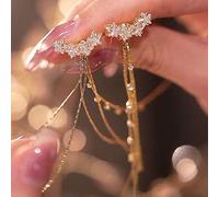 JZWCHQ Zircón con incrustación -Color Corazón Long Tassel Pendes Joyas para Mujeres Regalo de cumpleaños