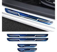 JZWJNFYY 4 Piezas DecoracióN para Estribos para Skoda Superb 2015-2022 2023 2024 2025, Acero Inoxidable Protector Umbral Puerta Coche Acero Inoxidable Pegatina Decorativos,Blue