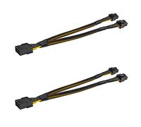 JZYMOD - Divisor PCIE de 8 pines a doble 8 pines, divisor PCIe Y, GPU VGA de 8 pines hembra a doble 2X PCI-E de 8 pines (6+2) macho de manga flexible (9.4 pulgadas/24 cm)