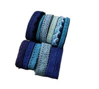 JZYSS Encaje 2 Pcs 10 Yard Lot of Color Cotton Lace Garment Fabric Decorative Cotton Crochet Lace Ribbon Encajes Y Puntillas (Color : Blue 10yard)