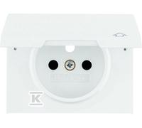 K.1 3965777109 Placa para enchufe con tierra y tapa blanca