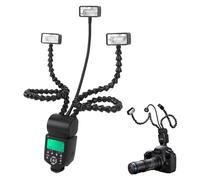 K-888 Macro Flash, Cámara Profesional de 3 Cabezales 5600K 8 Niveles de Brillo Macro Flash Cámara Portátil Macro Brazo Luz para Plantas Joyería Alimentos Primeros Planos