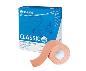 K-Active Kinesiologie Tape Classic BEIGE, hidrorrepelente e hipoalergénico, 50 mm x 5 m, caja de 6 unidades