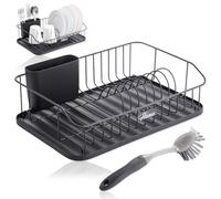 K AKTUAL Escurreplatos sobre Fregadero - Escurridor de Platos para Fregadero con Bandeja Antigoteo y Soporte Utensilios Extraíble - Incluye Cepillo Limpiador - 43 x 29 x 12,5 cm