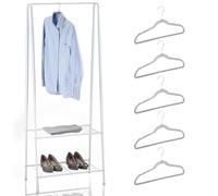 K AKTUAL Perchero burro y zapatero -Burro ropa con 2 estantes - Medida 60 x 152 x 35 cm - Perchero burro ropa resistente de metal - Incluye 5 perchas de terciopelo