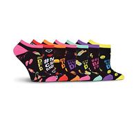 K. Bell Fun Pop Culture Low Cut Socks-6 Pairs-Cool & Cute Novelty Gifts Paquete múltiple de Calcetines Invisibles, Caucho Mezcla de poliéster, Multicolor, 21.59 x 9.14 x 5.58 cm, 6 Pack