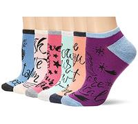 K BELL Women's 6 Pack Novelty No Show Low Cut Socks, Believe In Your Selfie Ankle Socks Six (Multi-Colored), Shoe Size: 4-10