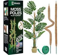 K-Brands Paquete de 2 postes de musgo - Soporte para plantas Monstera de 63 pulgadas - Postes de musgo para plantas trepadoras Monstera - Soporte flexible para plantas de plantas - Kit de estacas para
