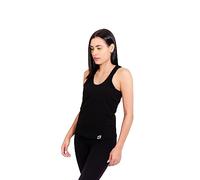 K-BRIGHT Camiseta sin mangas para mujer, básica, sostenible, algodón orgánico, tiempo libre, camiseta esencial, camiseta de gimnasio, camiseta básica, para mujer, vegana GOTS, negro ónice., L