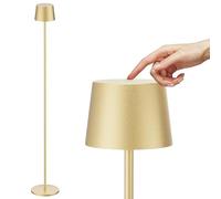 K-Bright Oro Lámparas de Pie Dimmer, 4W Lampara LED de Pie,Lámpara de pie recargable con pilas,Lámpara de pie de lectura con control táctil para iluminación interior exterior(Dorado)