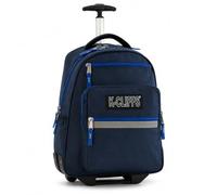 K-Cliffs Mochila escolar resistente con ruedas, mochila de lujo con ruedas, marino, Talla única, Mochila con ruedas