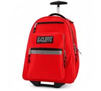 K-Cliffs Mochila escolar resistente con ruedas, mochila de lujo con ruedas, Rojo -, Talla única, Mochila con ruedas
