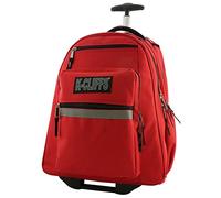K-Cliffs Mochila escolar resistente con ruedas, mochila de lujo con ruedas, Rojo -, Talla única, Mochila con ruedas