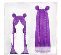 K/Da Kaisa Peluca De Trenza Púrpura Larga Con Moño Disfraz De Cosplay Kda Kai'Sa Pelucas De Fiesta De Pelo Sintético Resistente Al Calor Para Mujer + Gorro De Peluca
