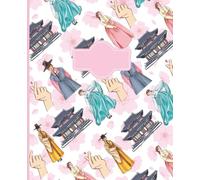 K-Drama Composition Notebook: Korean Inspired Cover with a pink flower background, 7.5 x 9.25 inches, 120 wide ruled pages, Perfect for Kids, Teens and Adults