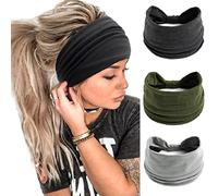 K-Elewon Paquete de 3 diademas elásticas anchas para mujer, para deportes o yoga (paquete de 3 (A27))