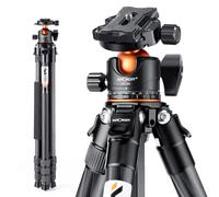 K&F 1.7m Carbon Fiber Travel Tripod Max Height,lightweight tripod 15kg Load for DSLR Cameras A254C4+BH-35L