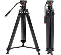 K&F 1.8m Video Tripod Transverse Center Column 8KG with Fluid Head VA18+ VH081