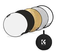 K&F 110cm 5 in 1 round reflector with handle foldable multiple discs with tote bag - translucent, si