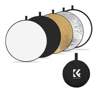 K&F 110cm round reflector Light diffuser 5 in 1 foldable multi-disc with tote bag - translucent, sil