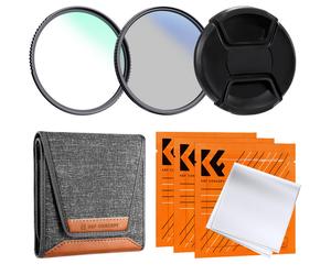 K&F 58mm 2pcs Professional Lens Filter Kit (MCUV/CPL) + Filter Pouch+Lens Cap+3pcs*Cleaning Cloth