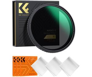 K&F 77MM Nano-X Variable/Fader ND Filter, ND2~ND32, W/O Black Cross with 3pcs cleaning cloths