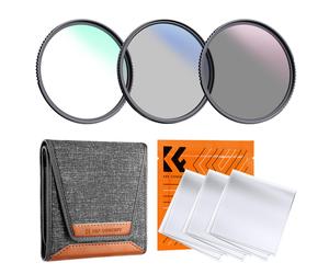 K&F 82mm 3pcs Professional Lens Filter Kit (MCUV/CPL/ND4) + Filter Pouch+3pcs*Cleaning Cloth