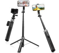 K&F CONCEPT 1.8m magnetic selfie stick, universal phone clip with 1/4 screw