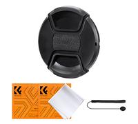 K&F Concept 1 Tapa de Objetivo de 40.5mm+1 Cuerda Antipérdida Elástica + 2 Paños de Limpieza de Envasado al Vacío Compatible con Cámaras Canon Nikon Sony Olympus Fujifilm Pentax Panasonic Leica