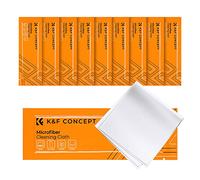 K&F Concept-10 Piezas Paños Limpieza de Microfibra Envasado al Vacío/Secos/Lavables/15×15cm para Gafas/Pantallas/Cámaras/Objetivos/Filtros/Lentes/PC, Gamuza Gafas, Toallitas Gafas