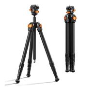 K&F CONCEPT 153CM Trípode Cámara Fibra de Carbono, Solo 907g Trípode Portátil de Viaje con Cabezal de Bola Arca Swiss de 6kg de Capacidad para Cámaras DSLR, Solo 42 cm de Largo