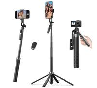 K&F CONCEPT 177cm Trípode para Teléfono, Adaptado para dji OSMO Pocket 4&3, 4 Pies y Mango Estabilizador, Control Bluetooth, Rotación 360°, Percha Selfie para iPhone Android, Viaje Vlog