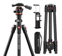 K&F CONCEPT 180CM Trípode Cámara Compacto de Aluminio, O234A3+BH-36 Trípode Portátil de Viaje con Cabezal de Bola Arca Swiss de 8kg de Capacidad para Cámaras DSLR