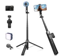 K&F CONCEPT 180cm Trípode Magnético Movil, 3-en-1 Magnético+Clip+1/4"