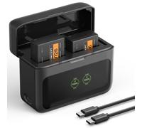K&F CONCEPT 2 Baterías NP-W126S 1300 mAh + Cargador Compatible con Fujifilm | Estuche cargador PD 20W USB-C con pantalla digital para 2 baterías NP-W126S de X100VI, X100V, X-T30 II, X-T30, X-T50, X-M5