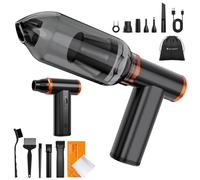 K&F CONCEPT 2 en 1 Soplador de Aire Potente con Aspirador, 300.000 RPM | Aleación Aluminio, 5 Cepillos y Motor sin Escobillas, Aire Silencioso para Cámara, PC, Teclado, Exterior y Hogar, BS400