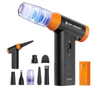 K&F CONCEPT 2 en 1 Soplador y Aspirador - 150000RPM, Soplador de Polvo Eléctrico con Ajuste Infinito Viento | Motor Sin Escobillas | 5000mAh, Air Duster para Cámara, PC, Teclado, Exterior, Hogar