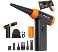 K&F CONCEPT 2 en 1 Soplador y Aspirador - 150000RPM, Soplador de Polvo Eléctrico con Ajuste Infinito Viento | Motor Sin Escobillas | 5000mAh, Air Duster para Cámara, PC, Teclado, Exterior, Hogar