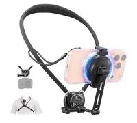 K&F CONCEPT 2 en 1 Soporte Movil Cuello Magnético+Clip, POV/VLOG Soporte Movil Pecho Compatible con Teléfonos móviles Magsafe iPhone 17 16 15 14 13 12 Serie Android