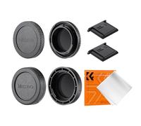 K&F CONCEPT 2 Packs Tapa Cuerpo Frontal y Tapa Trasera Lente | Incluye 2 protectores de zapata y 1 paño, compatible con Olympus OM-D y Panasonic Lumix G - PC09