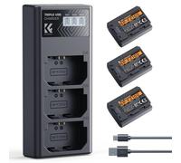 K&F CONCEPT 3-Pack NP-FZ100 Batería 2280mAh y Cargador LCD de 3 Ranuras Compatible con Sony A7iii, A7iv, fx3, fx30, A6700, A7R, A9, A6600, A7Riii, A7Riv, A7R3, A7C, ZV-E10ii, A7S3 y más