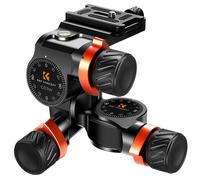 K&F Concept 3-Way Geared Tripod Head CNC Process Aluminum Alloy, High-Precision Fluid Head Load