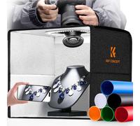 K&F CONCEPT 30x30 cm Set de Estudio fotográfico Plegable, Mini Caja de luz Regulable de 5500K Set de iluminación de Carpa fotográfica con Fondo de PVC de 6 Colores para fotografía de Joyas